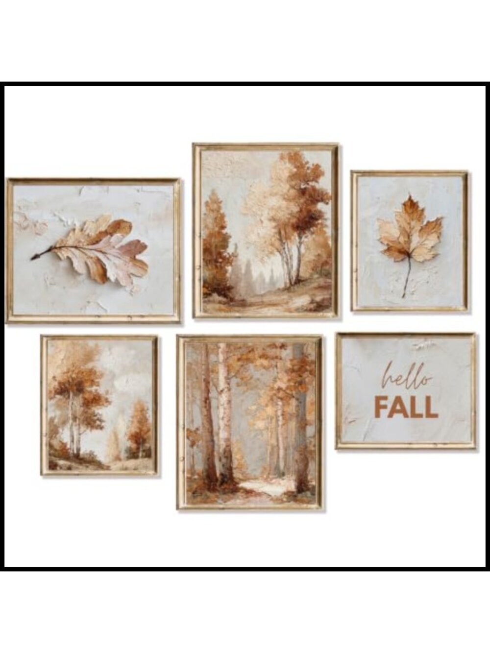 Vintage Fall Wall Art Prints Set Unframed 8x10 Gallery Wall Decor